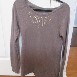 Zara Evening Collection Gold Stud Top - Size L